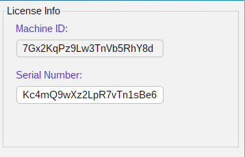 Figure 3 - Machine-ID and serial number (the values shown here are made up)